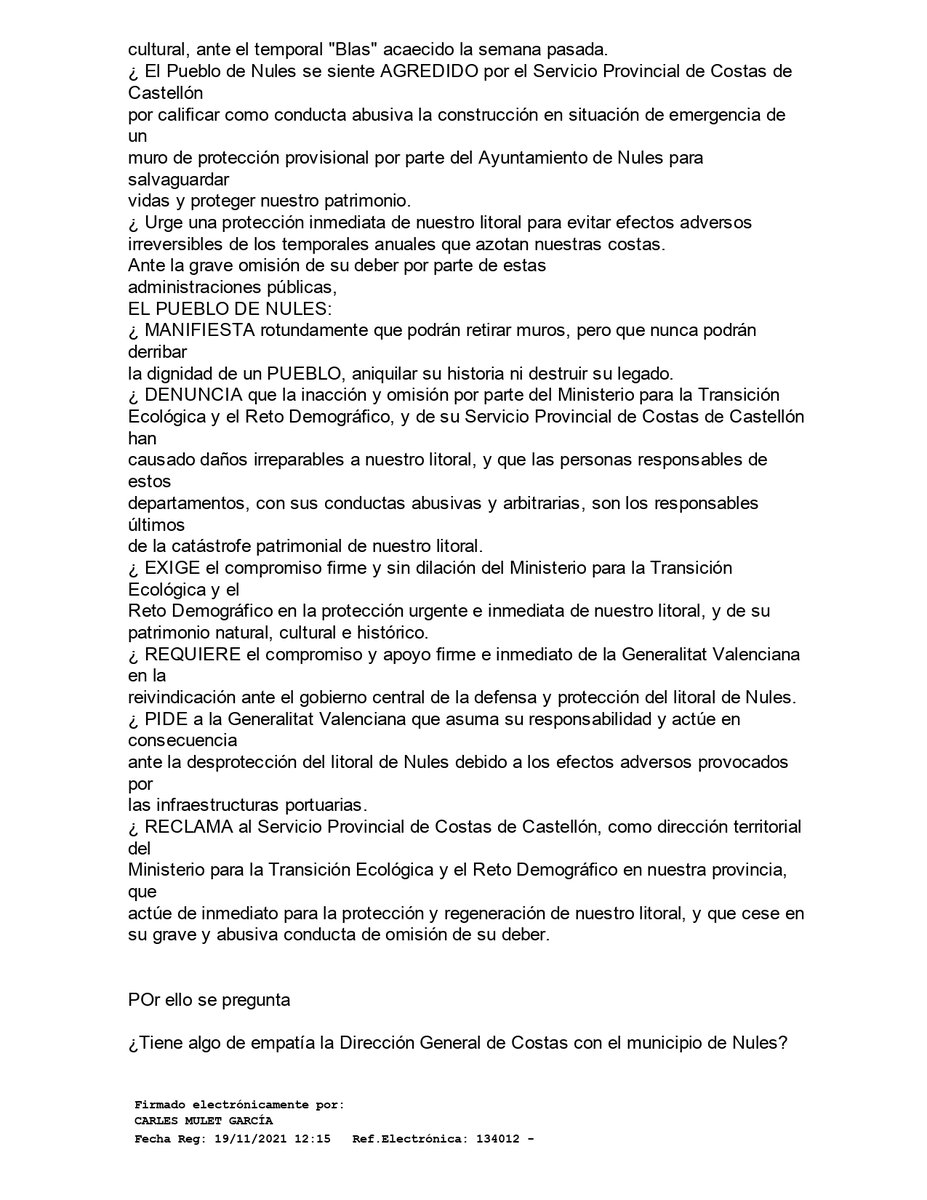 carlesmulet's tweet photo. 🏖️🌊INNOCENTADA AMB RETARD. Sobre la Planta de Nules: La Dir. General de la Costa y el Mar del Ministerio para la Transición Ecológica y empatiza con todos los municipios existentes a lo largo de todo el litoral, y aplica la Ley de Costas con rigor y seriedad para protegerlos. https://t.co/VAPwGXhhL4