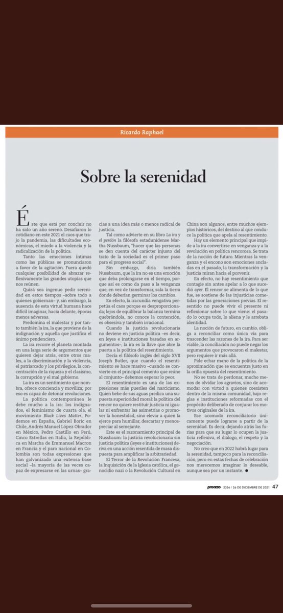 Sobre la serenidad. Mi columna de esta semana publicada en <a href="/proceso/">Proceso</a>