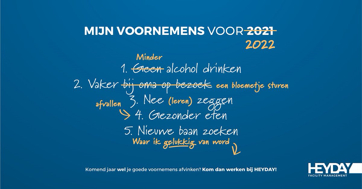 Komend jaar wel je goede voornemens afvinken? Kom werken bij HEYDAY! 

Bekijk de mogelijkheden op: sowo.kr/uE3ASQhP