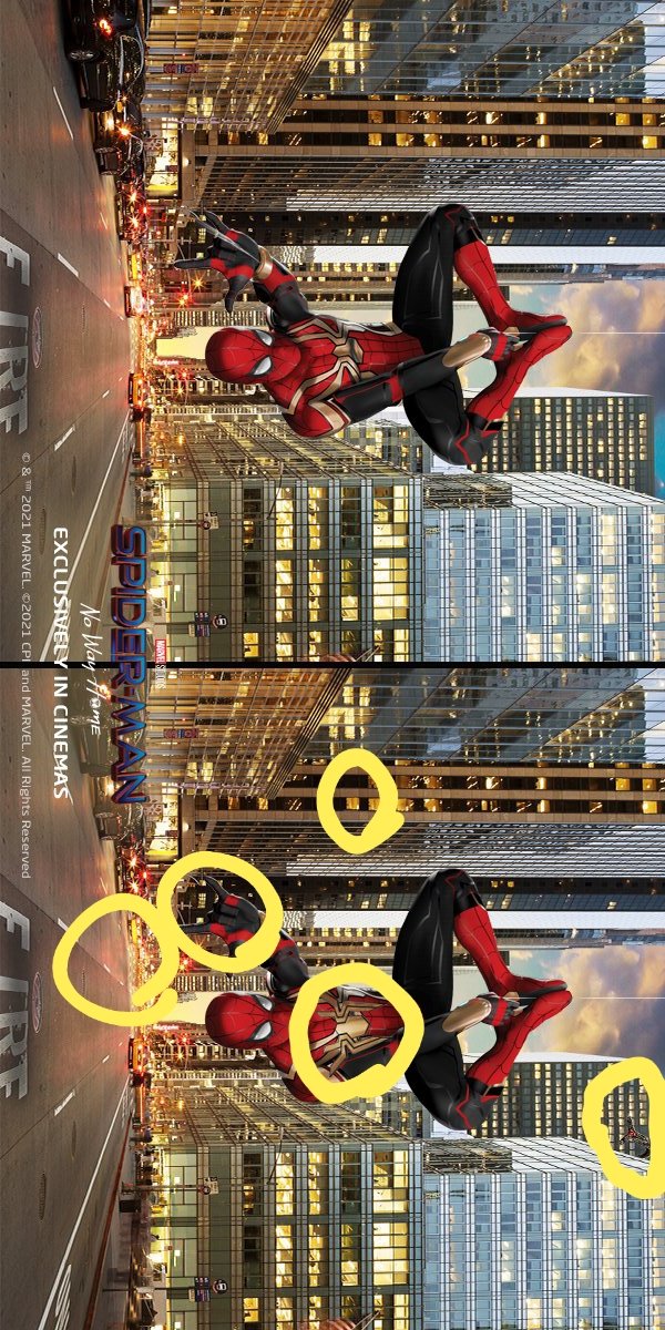 bigicy's tweet photo. @Afrihost Spiderman logo on chest, web coming out of right hand, 2nd building on left has a missing light half way down, missing taxi on 2nd lane, Doc Oct's arm. https://t.co/CYHK86PvWD
