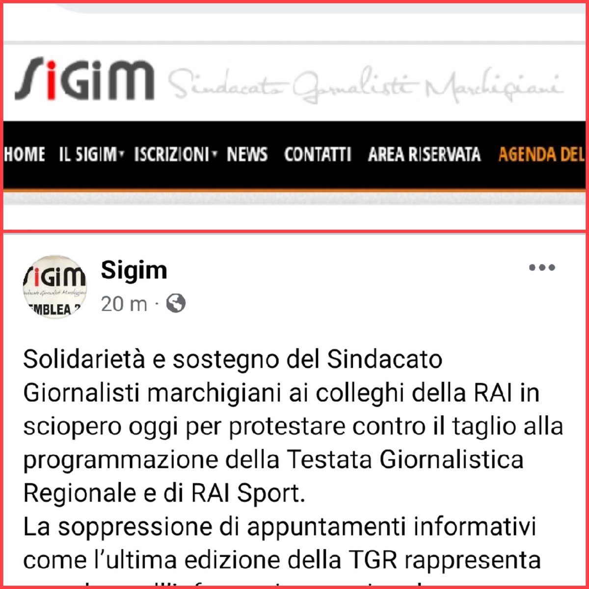 "Togliere uno spazio informativo locale in una stagione che vede crescere questa domanda nei territori è una scelta incomprensibile e dannosa. Non c'è stato negoziato, non sono previsti spazi compensativi".
<a href="/Sigim4/">SiGiM Sindacato Giornalisti Marchigiani</a>

facebook.com/13259514356333…