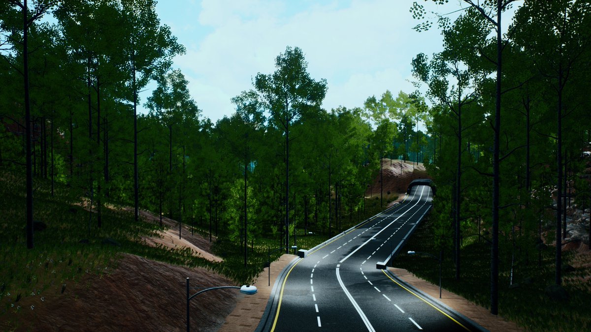 KieranLatham's tweet photo. @Simon_Houdini My favourtie project of this year is my landscape and road network that i've been developed for an open-world project! Really enjoyed learning the different ways of developing foliage and terrain, and building bridges and tunnels. https://t.co/fNl2wTtEwC https://t.co/Op44G1wkTr