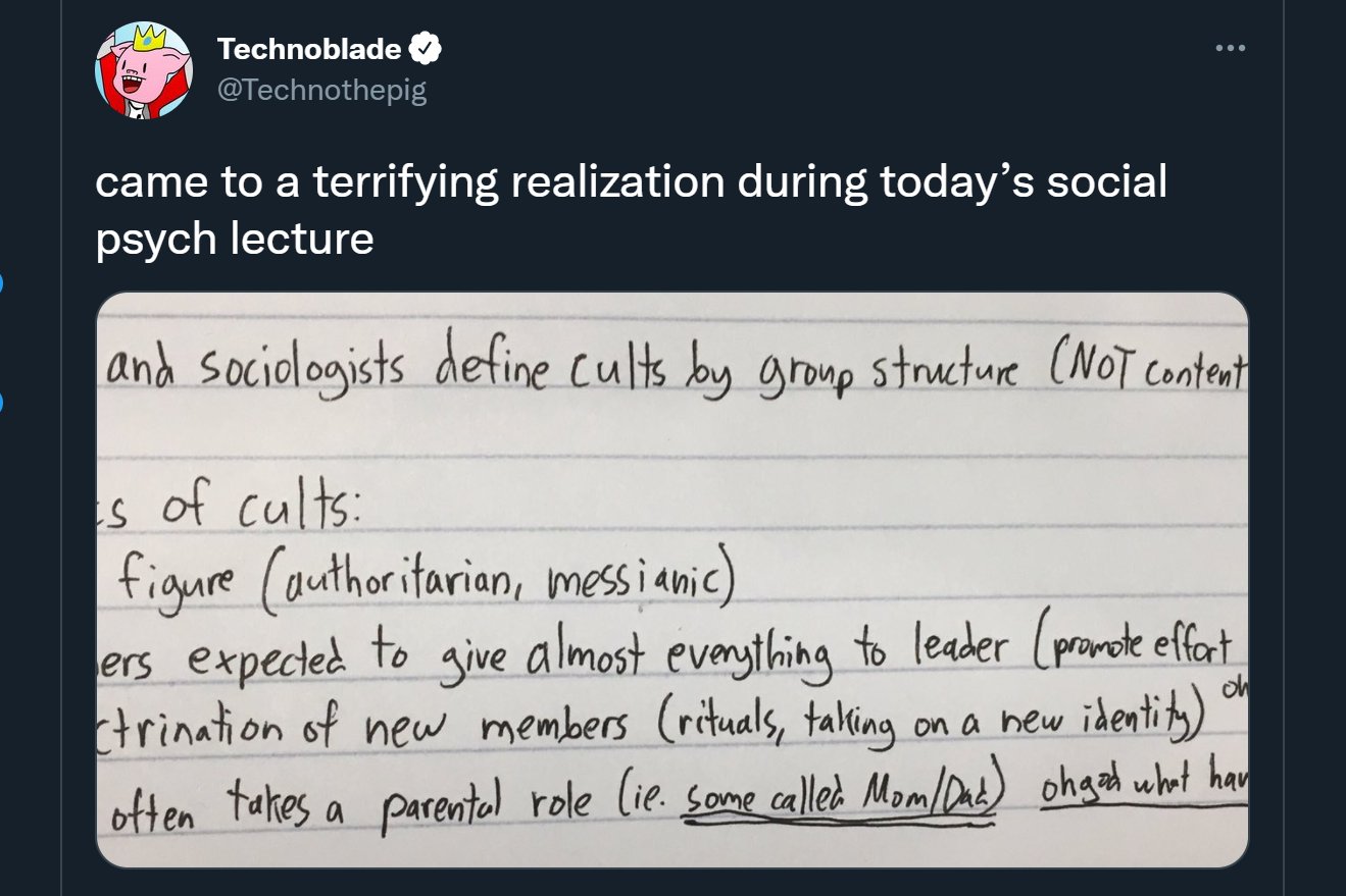 hourly techno 🐷🎗️ on X: Technofact of the Day: Technoblade's