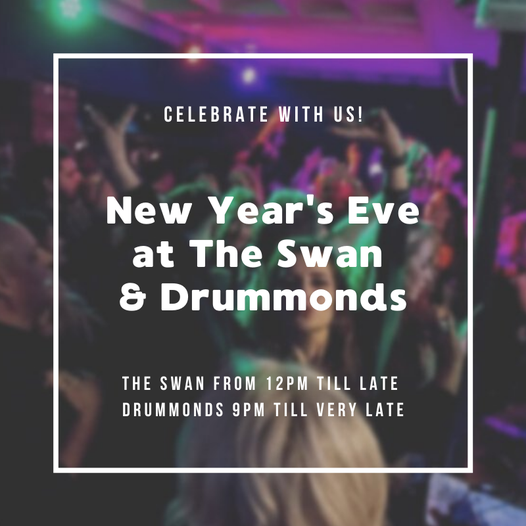 Who’s ready for New Year's Eve? 🥳
🍾The Swan - New Year's Eve drinks with friends &amp; family from 12pm till late 
💥 Drummonds - NYE Party - 9pm to late Party DJ &amp;  Drinks Promos. Tickets available to guarantee entry &amp; jump the queue pop in or call 0190528190 #WorcestershireHour