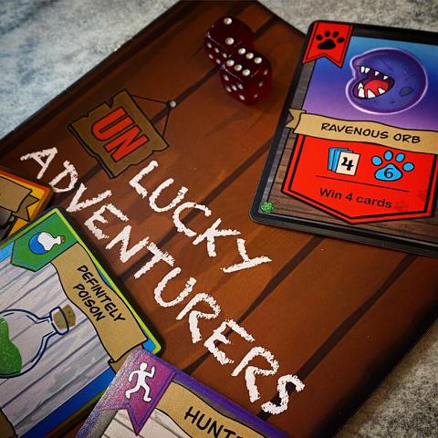 Unlucky_Archer's tweet photo. It's #WIPWednesday in the #ttrpg world, but as our current project is now prototyping, we thought we'd remind you who we are 😁

🧑‍🤝‍🧑 We're a team of two, Chris &amp; Amy.

🃏 We're creating a new #cardgame, Unlucky Adventurers.

🎨 We've designed &amp; illustrated it entirely between us. https://t.co/W5jrHKYLbm