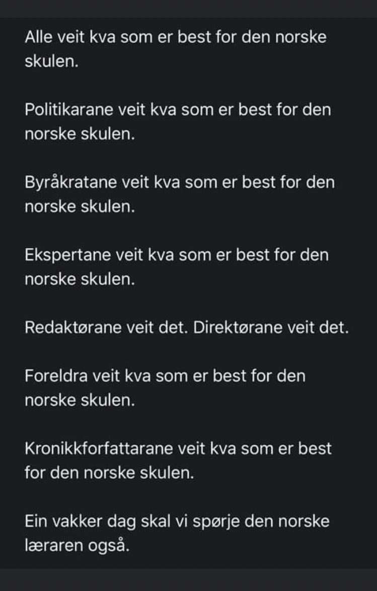 elinestien's tweet photo. Den forrige regjeringen vet tydeligvis aller best kva som er best for den norske skulen❗️
Gult nivå fungerer ikke på vgs❗️Karanteneunntak må vente til flere lærere har fått #dose3❗️#lærerliv
(Takk for at du ser, @FrodeGrytten ) https://t.co/zdaTkdrkkd