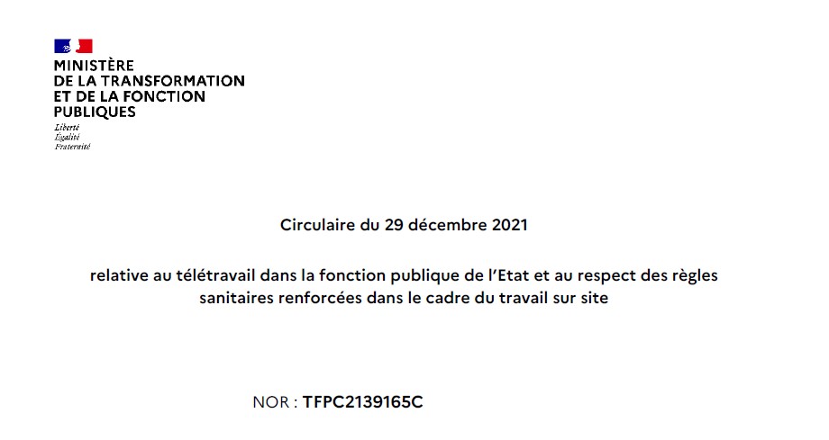 📌Circulaire du 29 décembre 2021 relative au #teletravail dans la fonction publique de l’Etat et au respect des règles sanitaires renforcées dans le cadre du travail sur site 👇
ufsecgt.fr/IMG/pdf/circul…