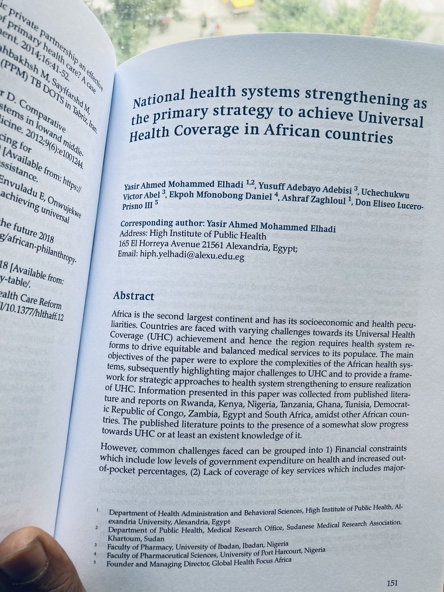 The hard copies of our #first_book is now available ❤️😍

Our chapter entitled “National Health Systems Strengthening as the Primary Strategy to Achieve Universal Health Coverage" 
in  
"Attaining Universal Health Coverage in the WHO African Region" 
By <a href="/WHOAFRO/">WHO African Region</a>