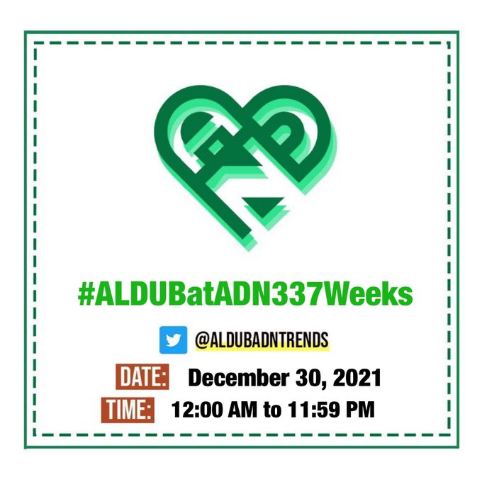AlDubADNTrends's tweet photo. It's the last Thursday of the year. Happy #ALDUBatADN337Weeks, #MaineMendoza, #AldenRichards &amp; #ADNFAM! Here's looking forward to more weeksaries to come in the new year. Keep safe! https://t.co/j7910GKKPI