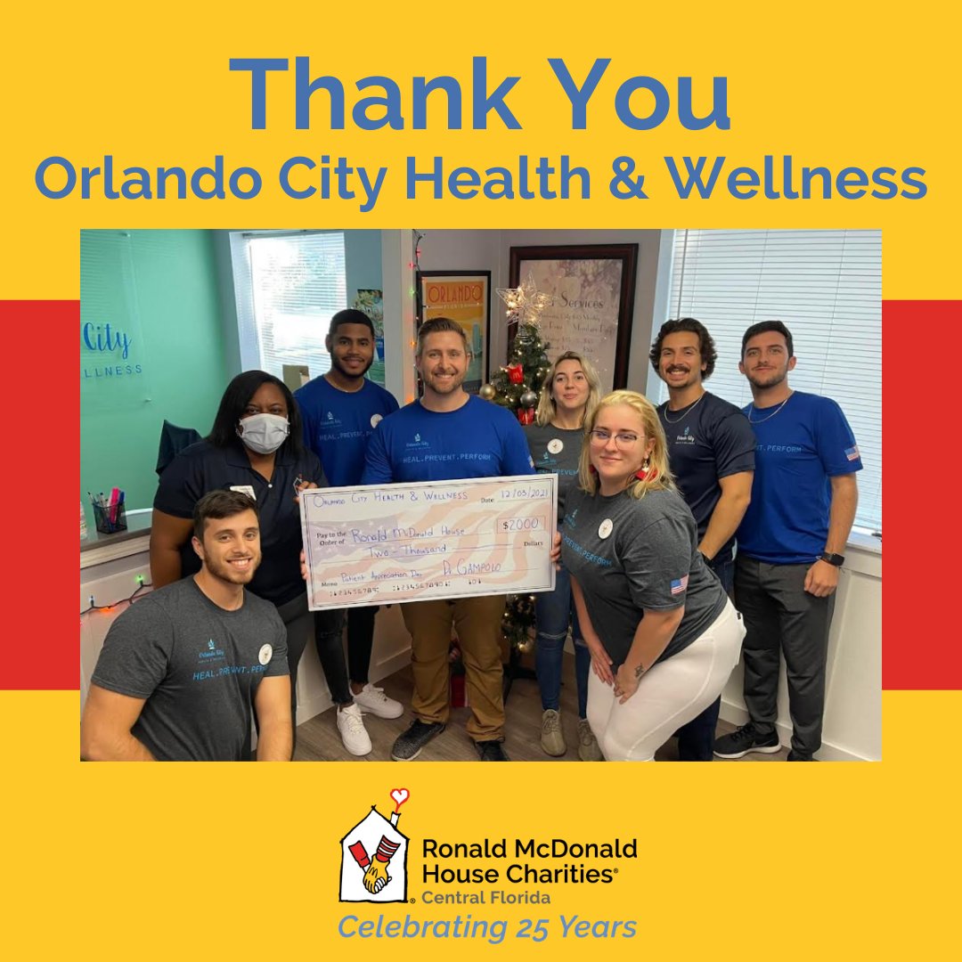 Thank you to our friends at Orlando City Health & Wellness for your generous donation and having our Development Manager, Imani, out for patient appreciation day! #RMHCCF25 #KeepingFamiliesClose