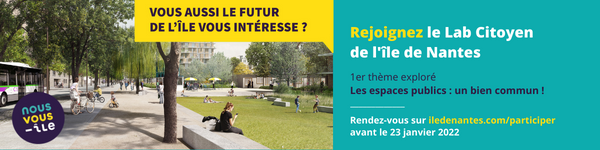Quels usages souhaitez-vous avoir dans l'espace public de demain ? 📍 Pour imager le futur de l'île de #Nantes, rejoignez le Lab Citoyen en répondant au formulaire en ligne avant le 23 janvier 2022 ➡ iledenantes.com/participer/lab…