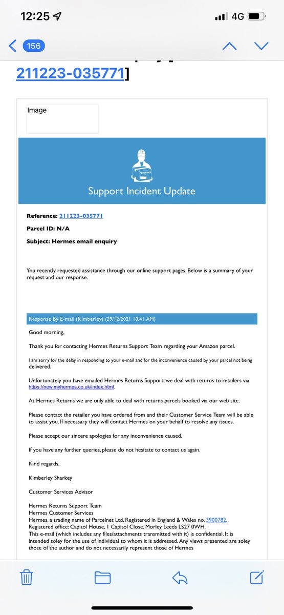 JDay7's tweet photo. @Hermesparcels are disgraceful, I was returning my package I brought off @amazon, I return it to them had to paid for it to be returned, they took it and lost it, and refuse to refund me the money, the admitted to losing it, when you email it no in use and the chat does not help https://t.co/ca8sGS3u37