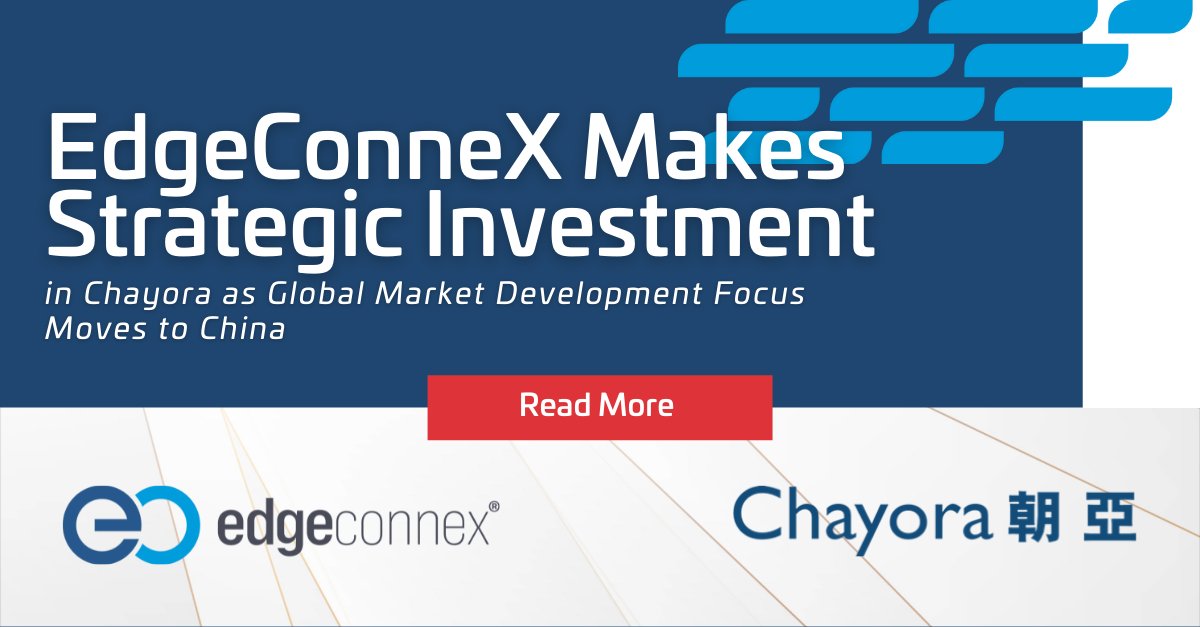 EdgeConneX’s strategic investment in Chayora marks another milestone for 2021. Learn about the partnership: hubs.la/Q0110GKf0 

#datacenter #datacenterdevelopment #hyperscale #hyperscaledatacenter
