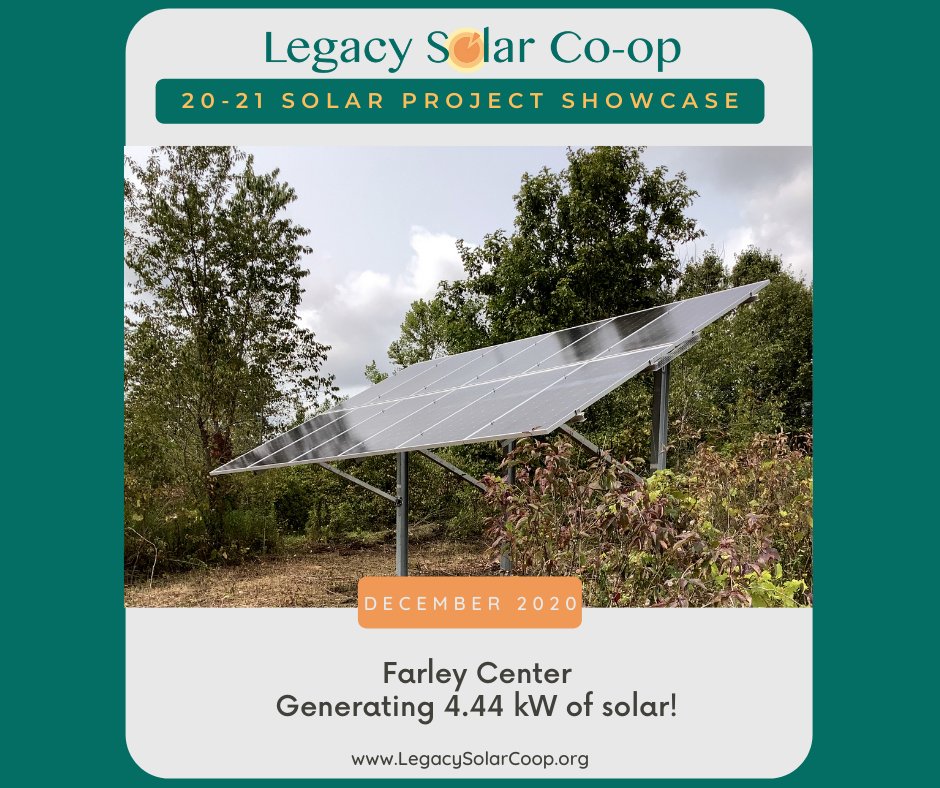 ☀️ The solar array installed for the Farley Center in Verona  by Eagle Point Solar has the capacity to generate about 5600 kW-hours of electricity annually! That means over 6900 pounds of Carbon Dioxide emissions avoided every year!☀️   Learn more at bit.ly/3p8QzBb