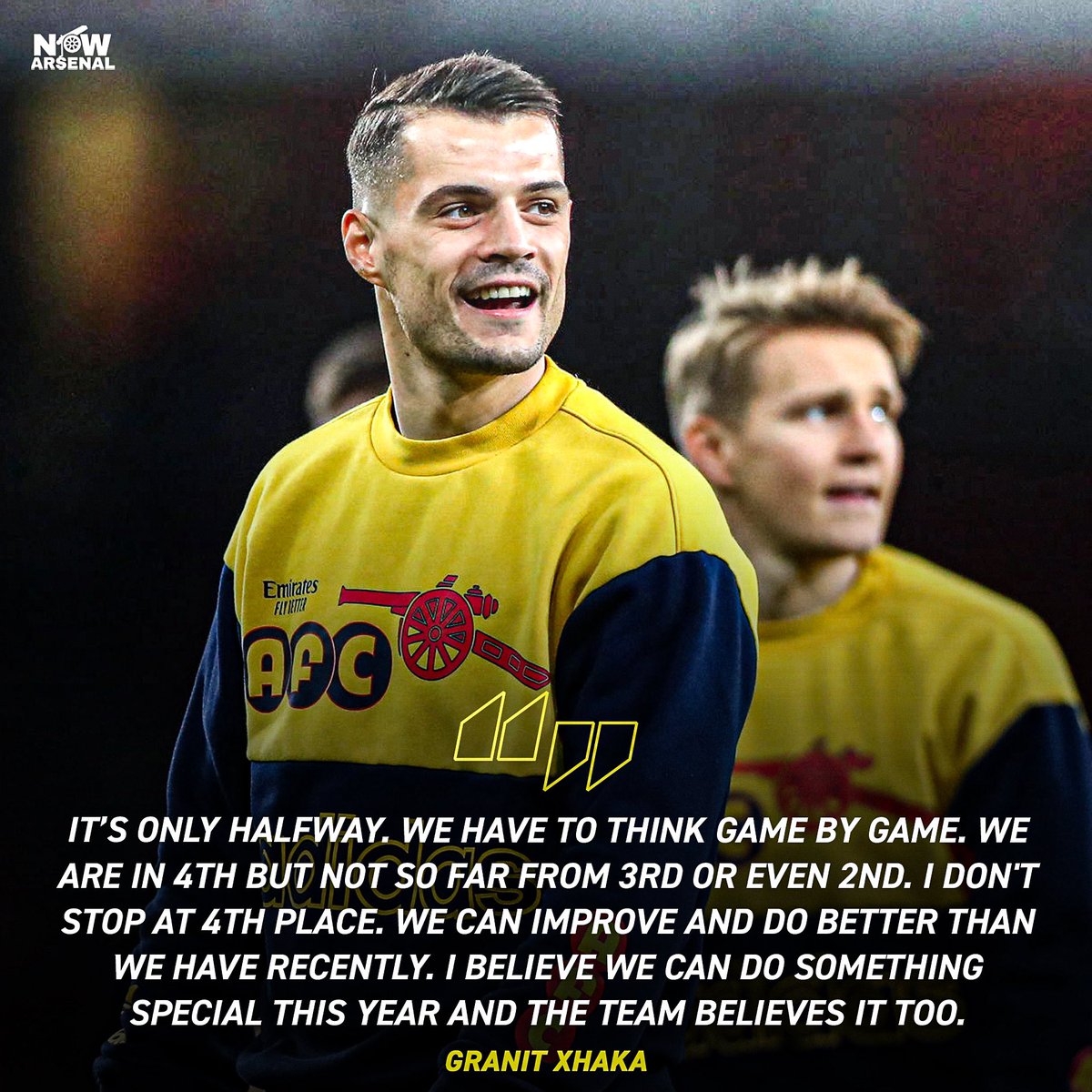 now_arsenaI's tweet photo. And that’s why he’s one of the best leaders we have &amp; that’s why he’ll always be my captain as long as he’s here.

Top mentality from Granit. #afc https://t.co/wpIT9uT3w5