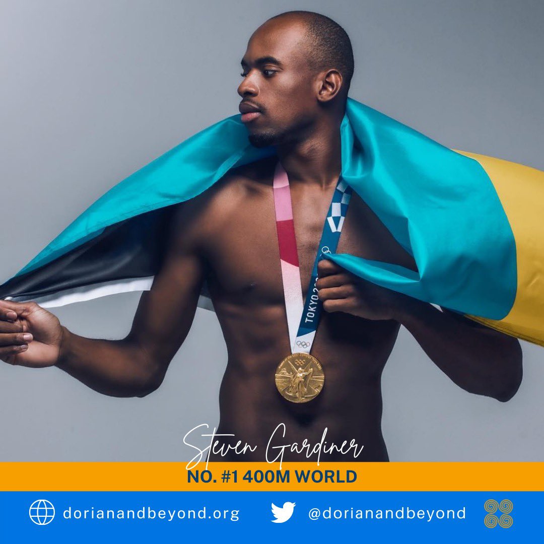 DorianandBeyond's tweet photo. Murphy Town, Abaco native, 2x world champion + 2020 Olympic gold medalist 🥇 Steven Gardiner ran his heart out in the days following Hurricane Dorian’s havoc. Today, he is the number one men’s 400m runner, in the world! 🌎

We stand! We salute! We honor you, @SpeedyStevie! 🇧🇸 https://t.co/34LP7ZS7ed