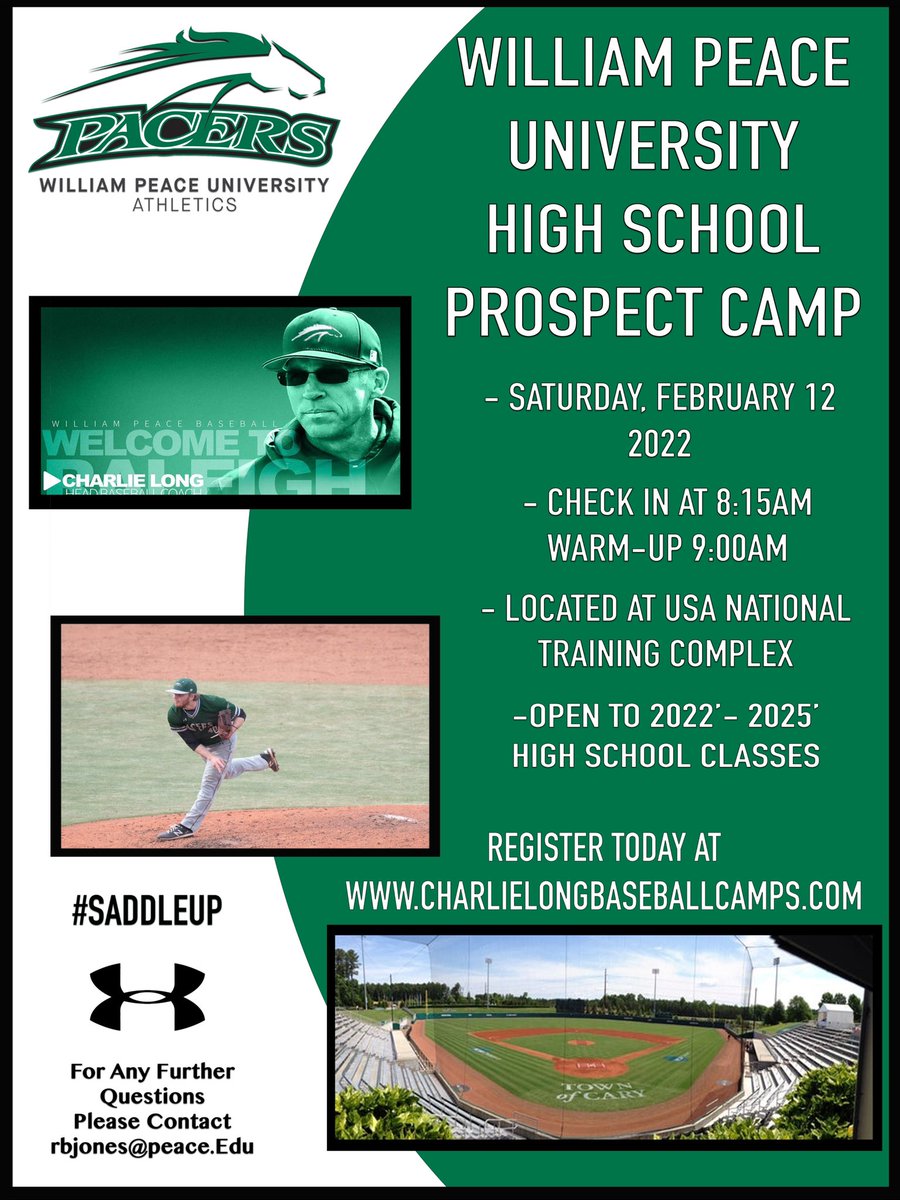 🚨Attention High School Athletes🚨We will be hosting our annual prospect camp on Feb. 12, 2022🗓 at our home <a href="/NTCCary/">National Training Complex</a>. Make sure to secure your spot by visiting charlielongbaseballcamps.com  #SaddleUp
