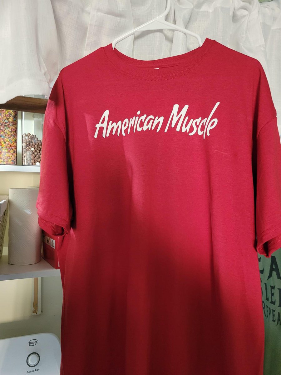 GFamFreeFit3's tweet photo. New shirt design is ready for order!! GF3 shirts are dry fit 50/50 cotton/polyester material. Boldy printed American Muscle on the front and the GF3 logo on the back. Prices are 15$ for sizes s-xl. +2$ for 2xl, +3$ for 3xl https://t.co/mUTp8iRSxA