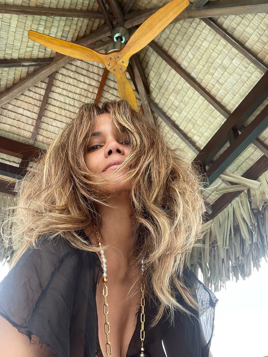 halleberry's tweet photo. thank you humidity, i always wanted 
to be in the lion king 👑  #vacay https://t.co/pd6rS5SlGT