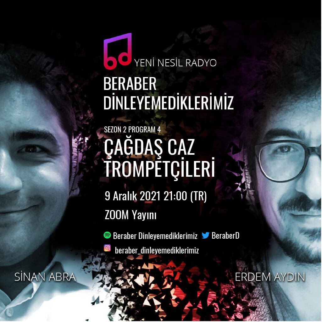 BeraberD's tweet photo. Dişleri dökülen ve çalmayı yeniden öğrenmek zorunda kalan bir trompetçi... Siyahlara olan polis şiddetini notalara döken bir başkası... Trompetin gitar, piyano, keman eşlikleri... Çağdaş caz trompetçilerini çaldık, hikayelerini anlattık. İyi dinlemeler! https://t.co/0xrgUE4kIq https://t.co/lLrJIvFAC7