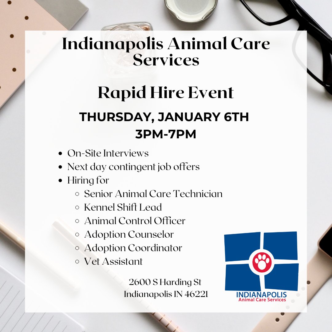 Indy Recruiting (@indyrecruit) on Twitter photo Interested in a position where you job is working with animals? @INDYACS is hosting a job fair in partnership with <a href="/IndyRecruit/">Indy Recruiting</a> this next week, check us out! Interested in a position where you job is working with animals? @INDYACS is hosting a job fair in partnership with <a href="/IndyRecruit/">Indy Recruiting</a> this next week, check us out!
