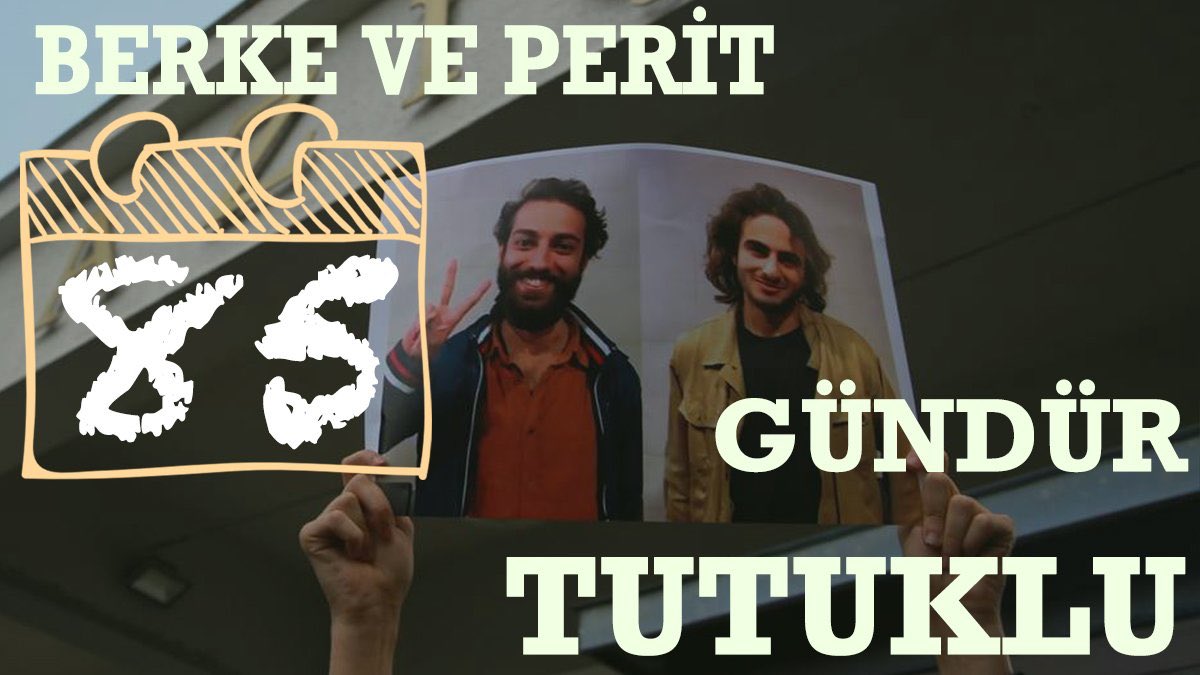 Sıra arkadaşlarımız Berke ve Perit, 85 gündür tutuklular. Kayyum rektörü protesto etmek suç değildir.

Sizi alacağız. Bugün özlemde, yarın özgürlükte!

#BerkeyePeriteÖzgürlük
#BerkeyiPeritiAlacağız
#MücadeleUmuttur