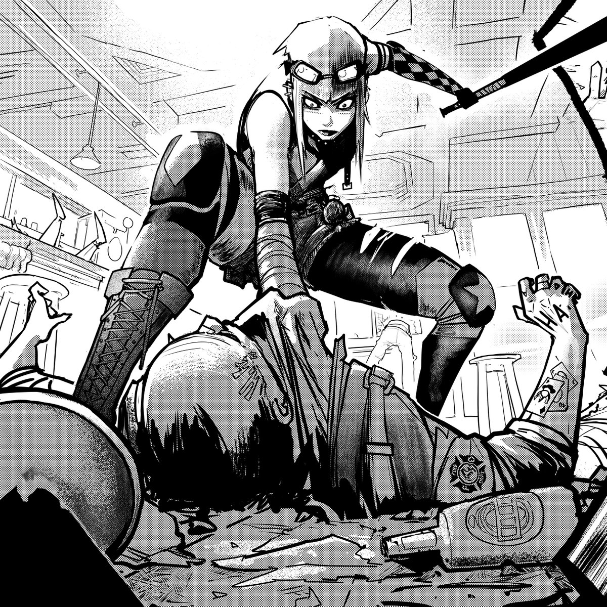 I got to draw some of my most favorite characters: Azrael, Harley Quinn, Punchline, Grifter and Zatanna. 