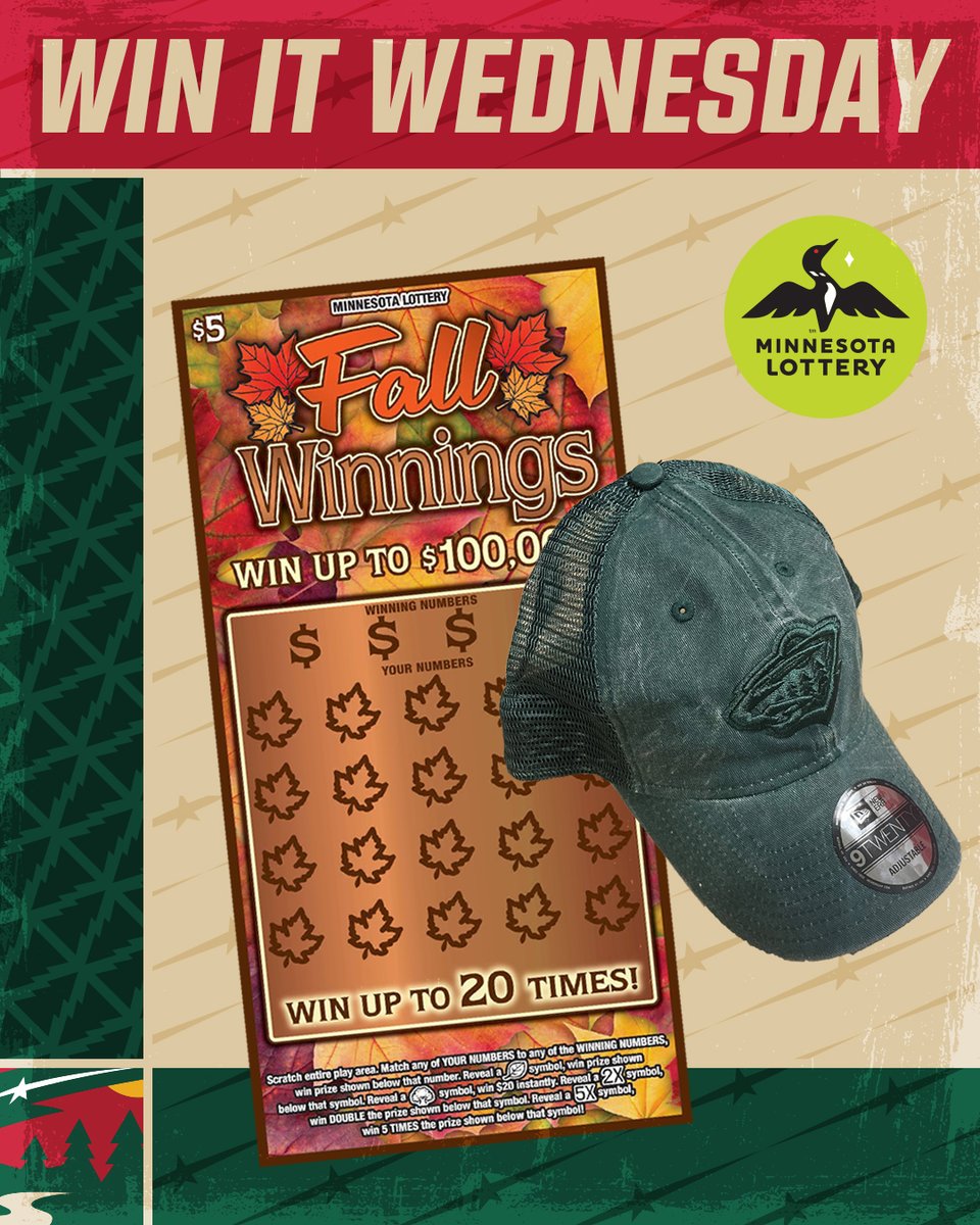 mnwild's tweet photo. Say I’MN to #WinItWednesday.

RT for a chance to win a Green New Era Hat, $50 in @mnlottery scratch 🎟 and more!

Rules » https://t.co/DIuNWnu1y2 https://t.co/YnI0xNn6U7