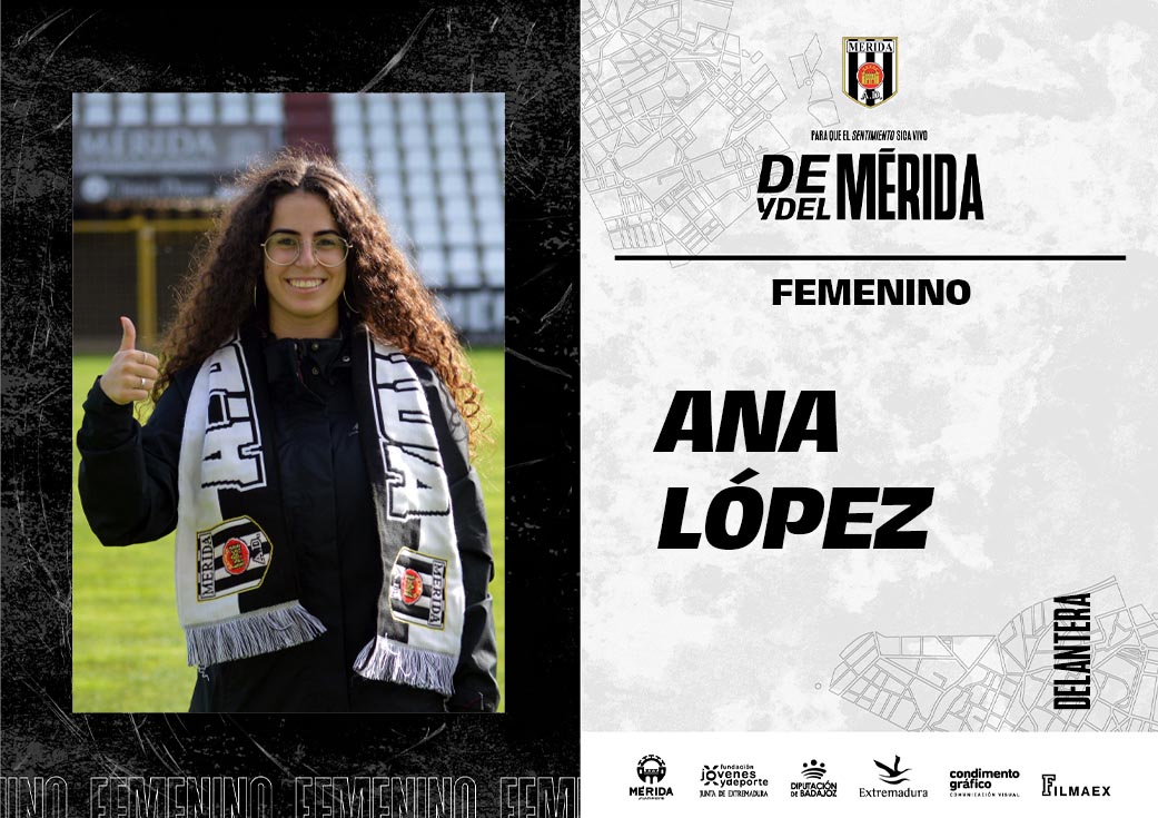 ✅ FICHAJE |

⚽️ Ana López, pólvora para el ataque del #MéridaFemenino 

⚪️⚫️ ¡Bienvenida y a por todas, romana!