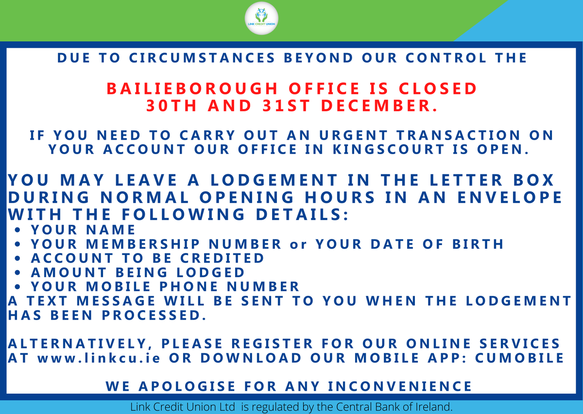 LINK_CU's tweet photo. Important Notice.
#linkcreditunion #officeclosurenotice https://t.co/V121k9GFOZ