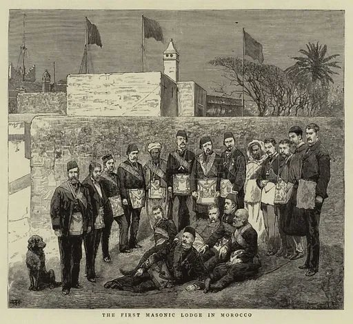 MasonicFind's tweet image. The First Masonic Lodge in Morocco. Illustration for The Graphic, 27 October 1883.