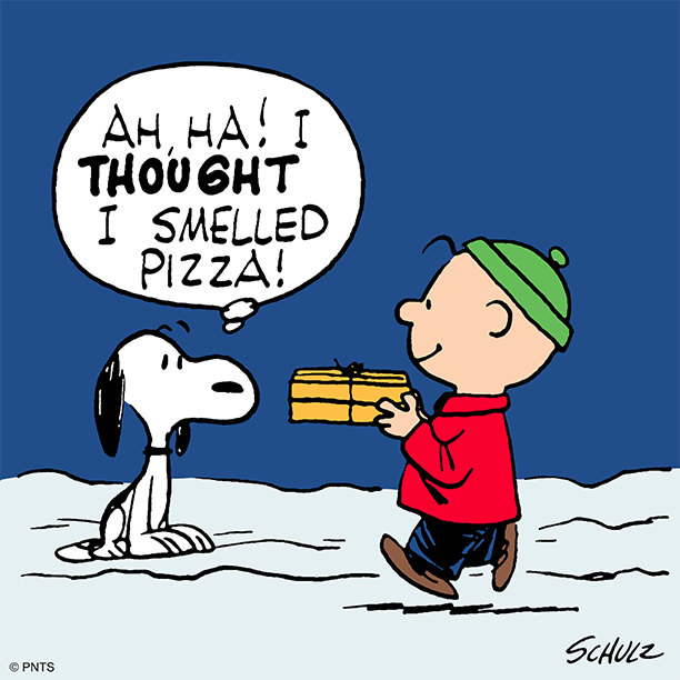 Snoopy's tweet photo. That smell of freshly made pizza… 🍕 What's your favorite pizza topping? https://t.co/0JbxNoZCtv