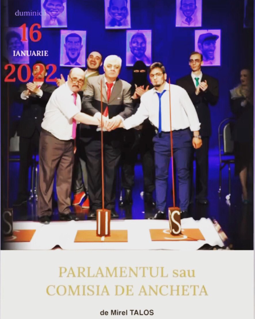 MirelTalos's tweet photo. Parlamentul sau Comisia de ancheta, se va juca pe scena Teatrului Național Satiricus, în data de 16 Ianuarie, începând cu orele 18:30.
@Chisinau #mireltalos #scriitor https://t.co/OMjGEqC6DF