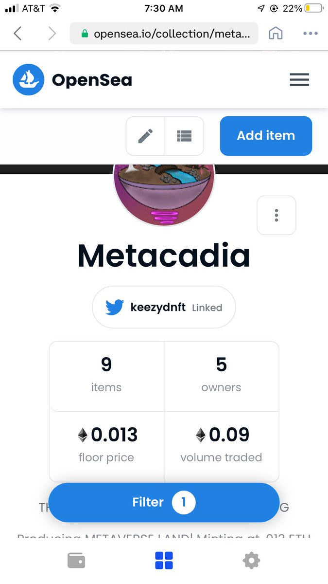 keezydnft's tweet photo. I love all the support and appreciation of my Metacadia project we hit a .09ETH trade vol. and we have 6 sold with only 4 holders ๐๐ฝ๐ lets goo #metacadia #NFTsales #NFTCommunity https://t.co/TRbgS7rPmg