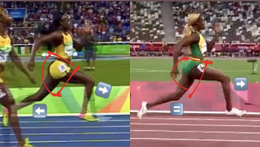 pjvazel's tweet photo. Technique matters and can be improved even at very high performance level
Cf @FastElaine olympic champ on both pictures but guess which one is on safe &amp; effective zone?
👀 key positions for pelvic tilt &amp; hamstring load
Quick analysis of her sprint motion https://t.co/UWiMphnck2 https://t.co/uxibjaoH61