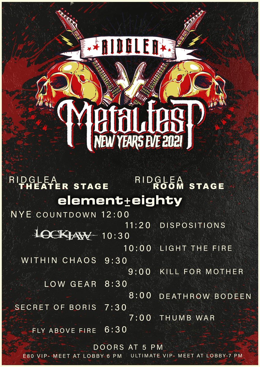 FRIDAY at <a href="/RidgleaTheater/">Ridglea Theater</a> 
We hit the stage right before <a href="/E80_Official/">ElementEightyOfficial</a> 
Tickets at DISPOSITIONSTX.COM
Let’s party 😘