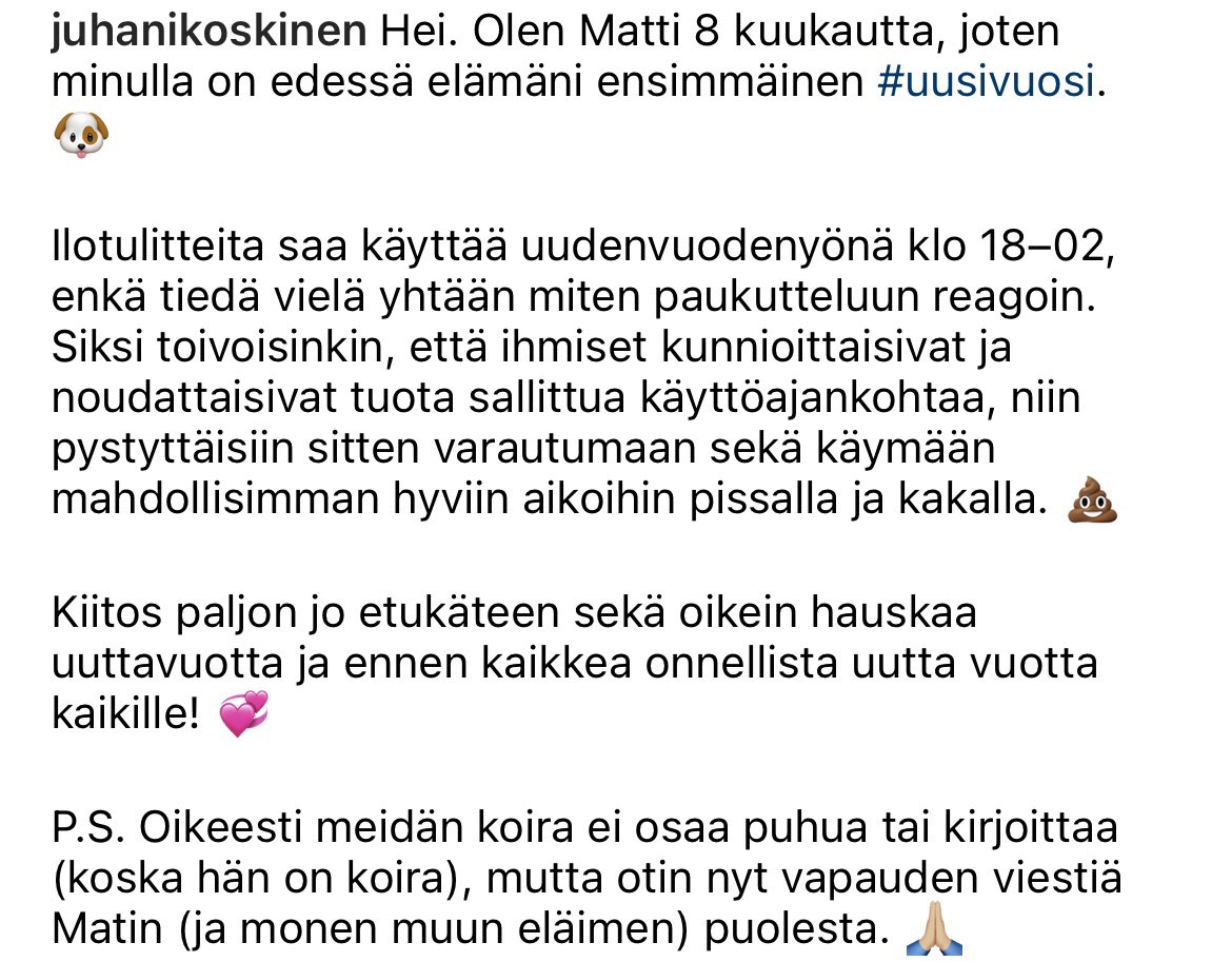 juhanikoskinen's tweet photo. Kiitos, ihmiset. 🙏🏼 #uusivuosi https://t.co/olDO6ueJEy