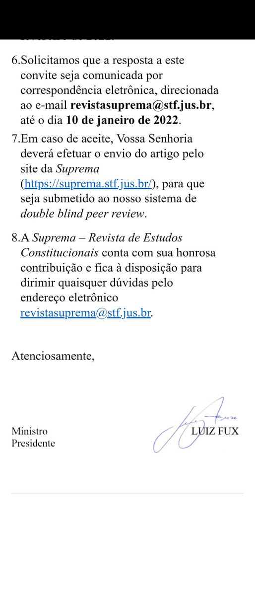 marciocfaria's tweet image. O ano termina com um convite mais que especial, diretamente da Presidência do @STF_oficial! 

Sinto-me muito honrado, Min. Fux e Prof. @freirealexandre! 

#direitoufjf #ufjf #facdir #stf