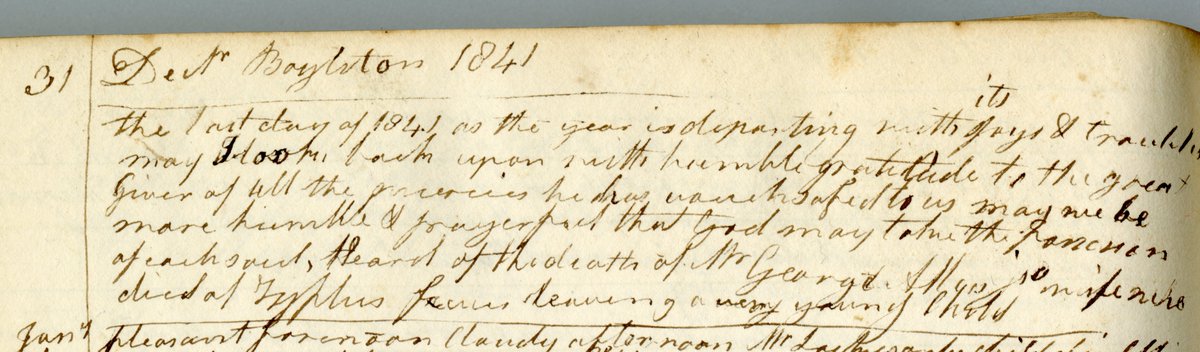 oldsturbridge's tweet photo. In 1841, Mary White of Boylston, MA, reflected on the events of the past year. “As the year is departing with its joys &amp; troubles,” she wrote, “may I look back upon [it] with humble gratitude to the great Giver of all the mercies he has vouchsafed to us.” #OSVResearchLibrary https://t.co/k00G12YqwQ