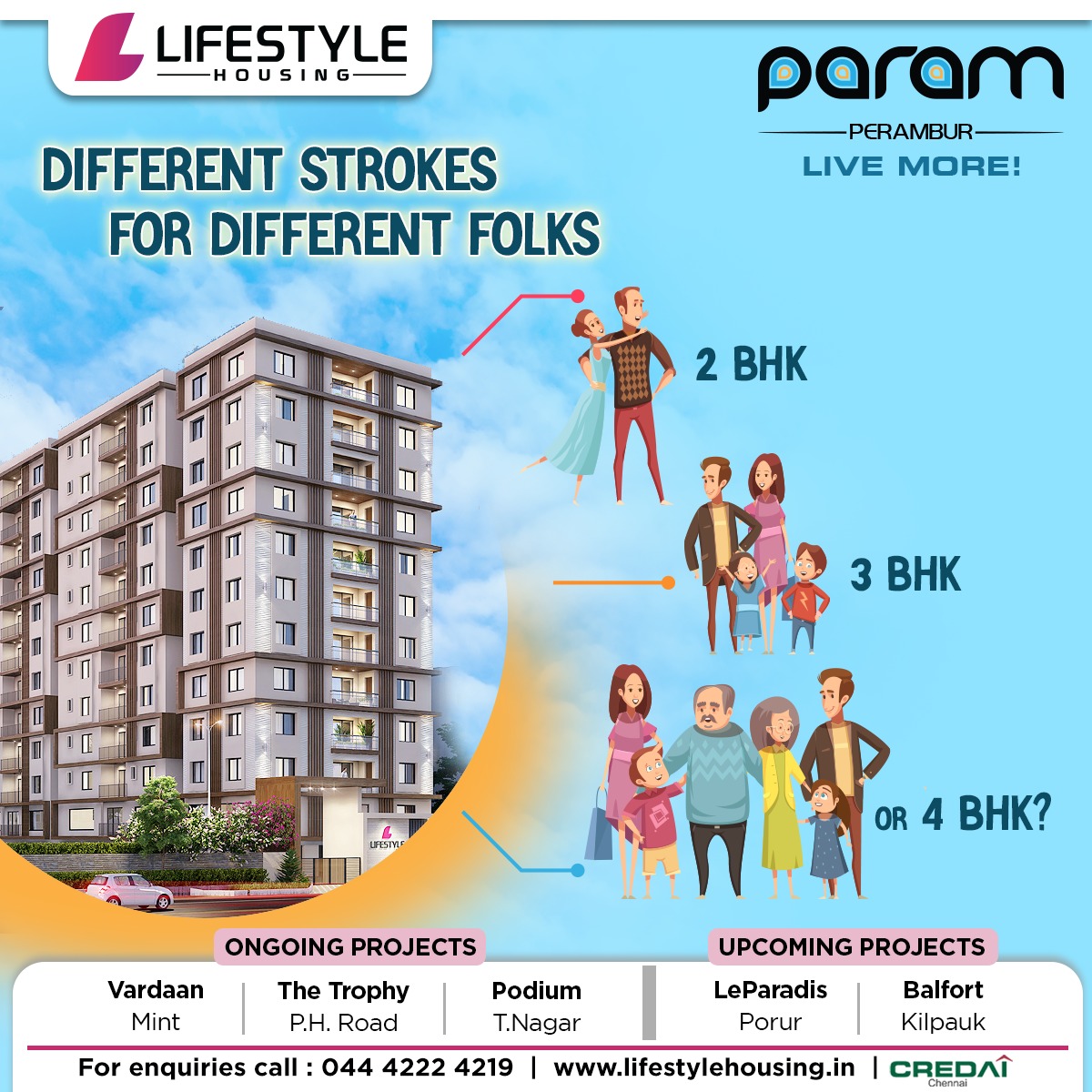 Different Strokes for Different Folks

#param #lifestylehousing #lifestyleapartments #mintapartmetn #chennaiapartment #tnagarapartments #luxuryapartment #peramburapartment #perambur #chennai