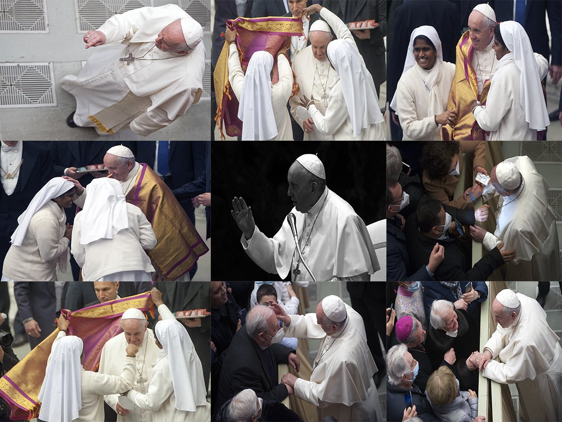 CppPress's tweet image. Italy, Rome, Vatican, 2021/12/29. Pope Francis during the weekly 
general audience in Paul VI hall at the Vatican Photograph by Alessia 
Giuliani / Catholic Press Photo
#weeklygeneralaudience #udienzagenerale #vatican #vaticano#POPEFRANCIS #PAPAFRANCESCO