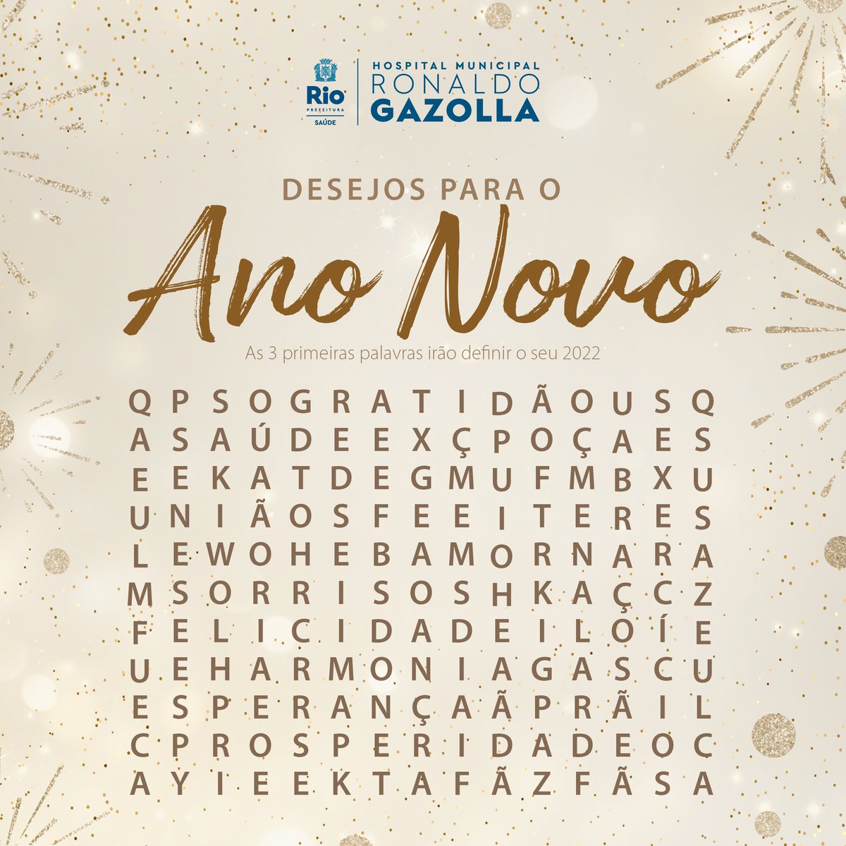 HMRGazolla's tweet photo. Ano novo, desejos novos. Conta para a gente: qual foi a primeira palavra de desejos para 2022 que encontrou? 🌟🎆
#anonovo #reveilon #saude #sus https://t.co/v38F6piFoK