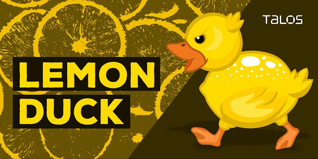 TalosSecurity: And then in May, the #ExchangeServer story popped up again, with the #LemonDuck campaign coming back for another round of attacks targeting these zero-days. (It did make for a cute malware mascot, though.) cs.co/6012JISLs