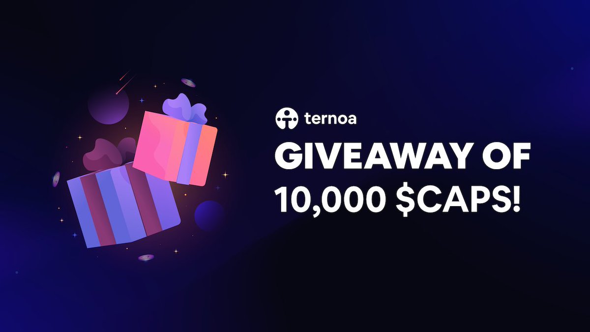 Ternoa 2.0 (@ternoa_) on Twitter photo 🎉 10,000 $CAPS GIVEAWAY
To thank our community for their support, we've decided to do the last #giveaway of 2021!
To participate:
1️⃣ Follow <a href="/Ternoa_/">Ternoa 2.0</a> & <a href="/CanuMickael/">Mickaël Canu (※,※) 🟠</a>
2️⃣ Like & Retweet this post
3️⃣ @ Mention 2 friends
🏁 Until Dec 31
2 x 5,000 $CAPS winners
Good luck! 🚀 🎉 10,000 $CAPS GIVEAWAY
To thank our community for their support, we've decided to do the last #giveaway of 2021!
To participate:
1️⃣ Follow <a href="/Ternoa_/">Ternoa 2.0</a> & <a href="/CanuMickael/">Mickaël Canu (※,※) 🟠</a>
2️⃣ Like & Retweet this post
3️⃣ @ Mention 2 friends
🏁 Until Dec 31
2 x 5,000 $CAPS winners
Good luck! 🚀