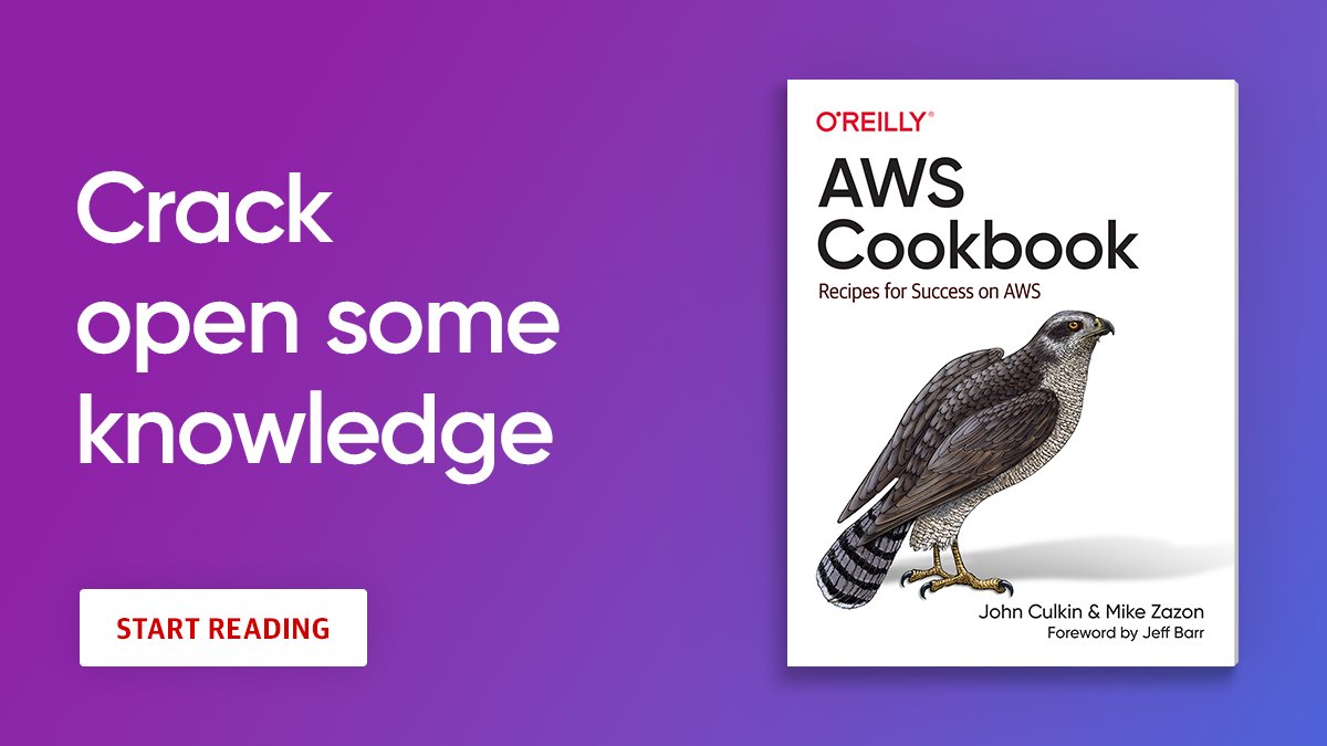 OReillyMedia's tweet photo. [NEW RELEASE] AWS Cookbook -- This practical guide provides over 70 self-contained recipes to help you creatively solve common AWS challenges you'll encounter on your cloud journey. https://t.co/JLQGxkvCGm #OReillyExperts #NewBook https://t.co/K39ikOVhro