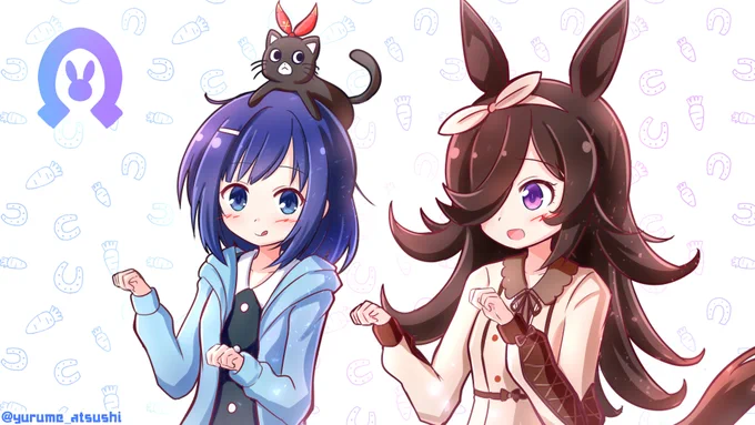 らくがき:フユちゃん&ライスちゃん! 
