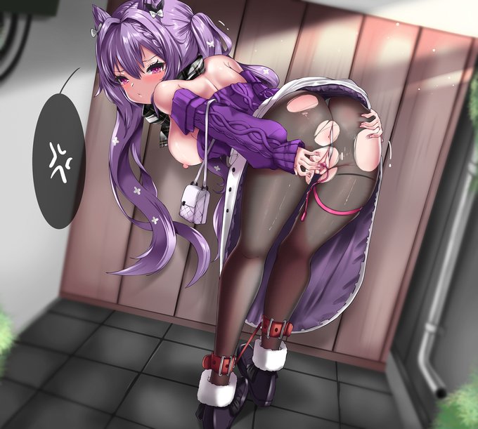 [R-18] 92/ 刻晴 #刻晴 #原神 #GenshinImpact #黒タイツ #拘束 #露出 #尻神様  