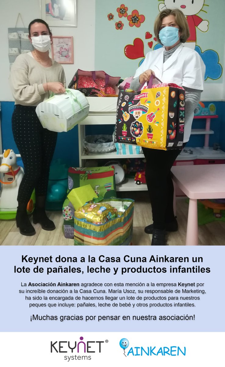 AAinkaren's tweet photo. Hace unos días recibimos en #Ainkaren esta increíble donación de parte de @Keynet_Systems. 🥰 

En el lote se incluyen pañales, leche de bebé y otros productos infantiles que nuestros peques y sus mamás tanto van a disfrutar. 💙

 ¡Muchas gracias! https://t.co/ygDAftX85O