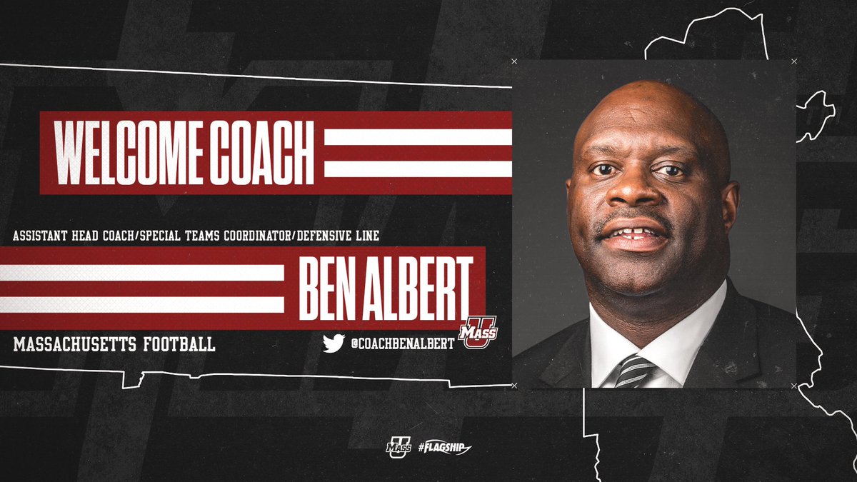 UMassFootball's tweet photo. Welcome Back @coachbenalbert!

#Flagship 🚩 https://t.co/9ufwAAYyRn