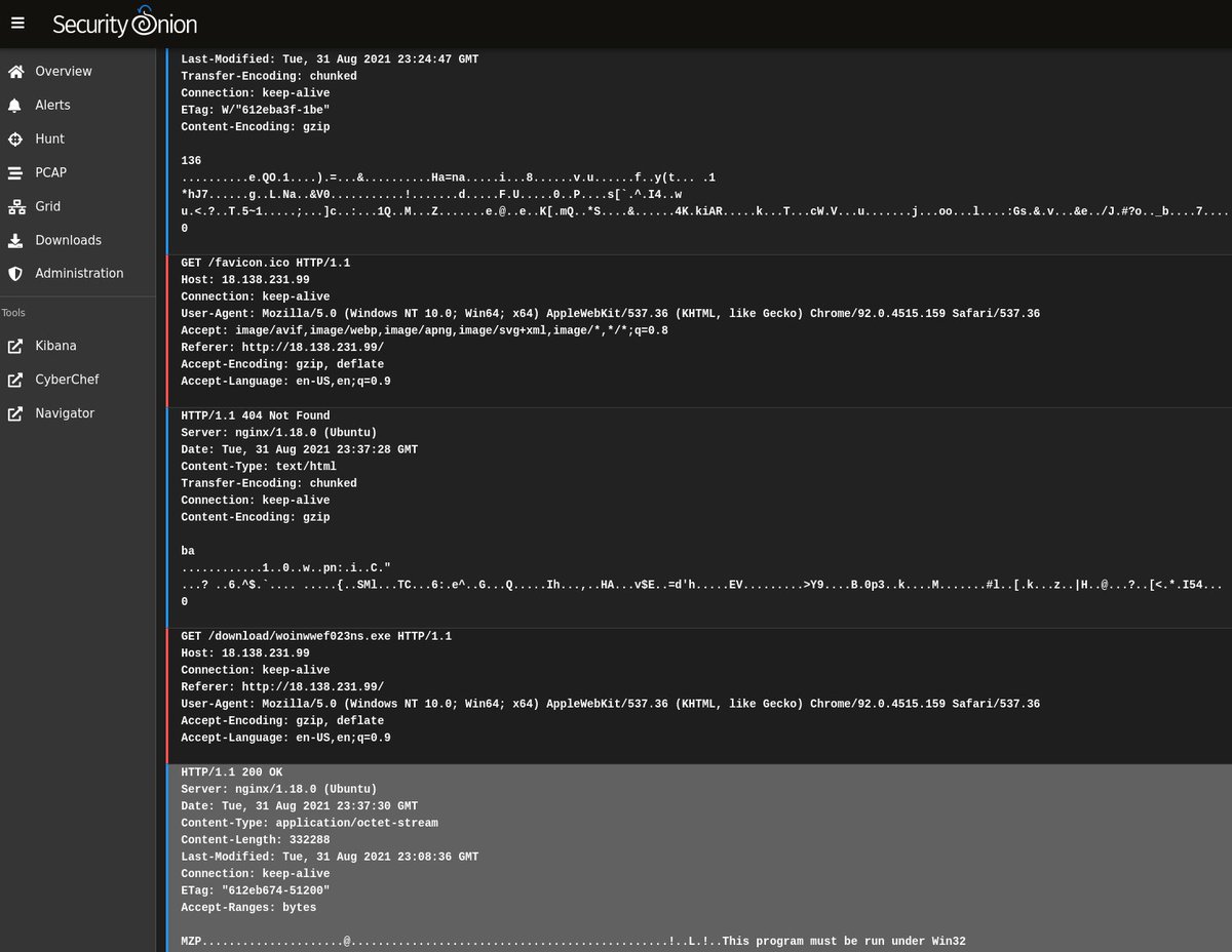 securityonion's tweet photo. This is our last Quick Malware Analysis of 2021, so we're making it a fun one! 😀

#Revil #ransomware with both #network and #endpoint logs!

If you've enjoyed these Quick #Malware Analysis posts this year, please like and retweet!

More screenshots here!
https://t.co/HCiQ35Y9S2 https://t.co/0UWvkWnguX